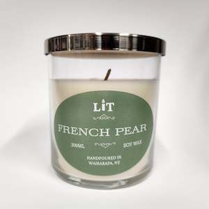 Lit Candles: French Pear Soy Wax Candle