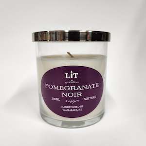 Lit Candles: Pomegranate Noir Soy Wax Candle