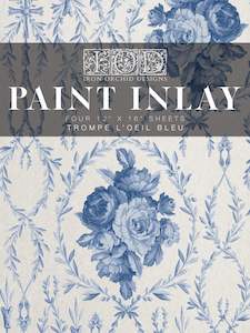 TROMPE L'OEIL BLEU IOD PAINT INLAY PAD - EIGHT 12X16" SHEETS