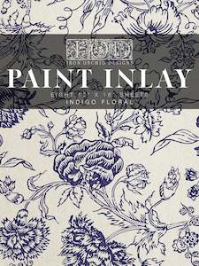 INDIGO FLORAL IOD PAINT INLAY PAD - EIGHT 12X16" SHEETS