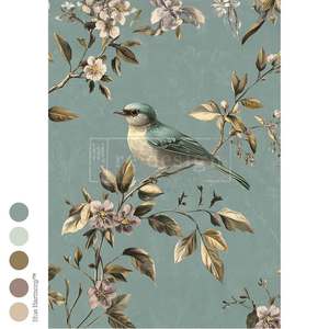 BLUE SONG - A1 decoupage fiber - 1 sheet 23.4" x 33.1"