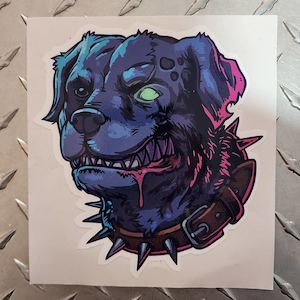 Sticker: Zombie Dog Vinyl Bumper Sticker