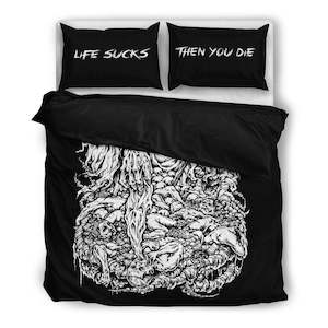 Bedding Sets: Life Sucks Then You Die Bedding Set