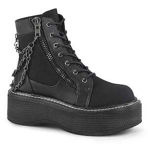 Boots 1: Emily-114 Boots - Black Canvas