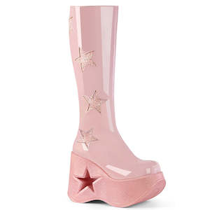 Boots 1: Dynamite-218 Platform Boots - Pink Patent