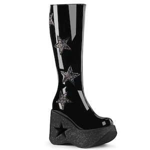 Boots 1: Dynamite-218 Platform Boots - Black Patent