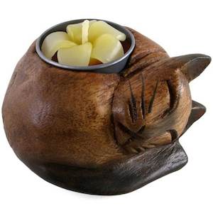 Winter Wear: Curled Cat Tealight Holder