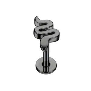 6 66: Black Snake Flatback Earring