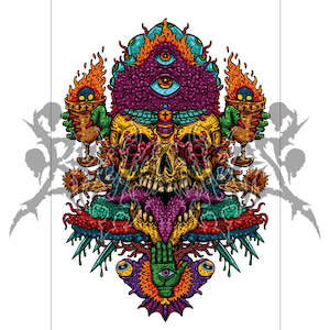 Poster Prints: Psychedelic Skull Poster Print