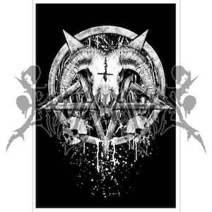 Poster Prints: Brutal Baphomet Poster Print - White