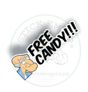 Posters Stickers: Free Candy Vinyl Sticker