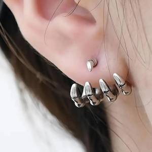 6 66: Skelahand Silver Skeleton Hand Stud Earrings