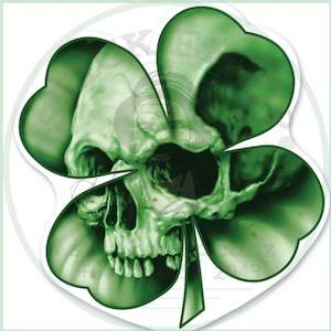 Clover Skull Vinyl Sticker