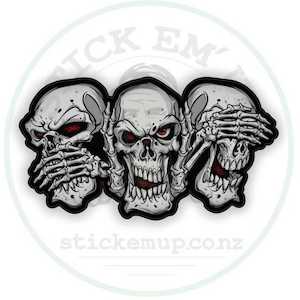 Speak, Hear, See No Evil Vinyl Sticker