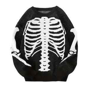 "Rest in Pieces” Skeleton Knit Sweater