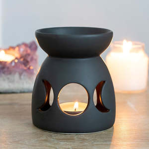 Candles N Shit: Black Triple Moon Oil Burner