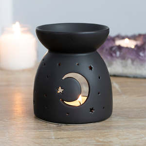 Candles N Shit: Black Mystical Moon Cut Out Oil Burner