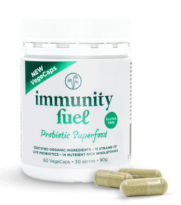 Health Supplements: Immunity Fuel Gluten Free Probiotic Superfood - 60 VegeCaps