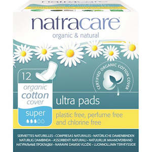 Womens: Natracare Ultra Pads With Wings Super 12
