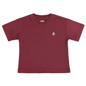Boxy Drop Shoulder Tee - Burgundy