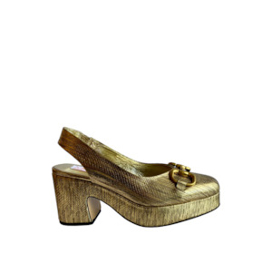 Kathryn Wilson: Arielle Slingback - Gold Lizard