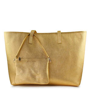 Loulou Zip Tote - Gold Pebble