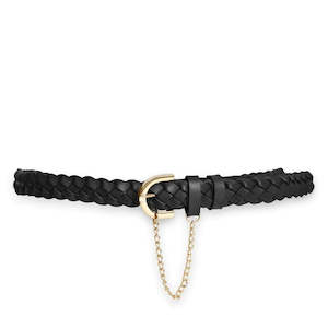 Braided Belt - Black Calf