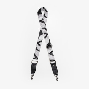 Bag Strap - Thin Camo White & Silver