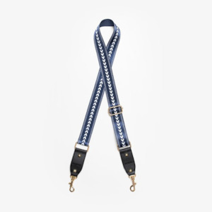 Bag Strap - White V Navy