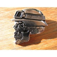 Products: SKULL & GERMAN HELMET BIKER METAL BADGE