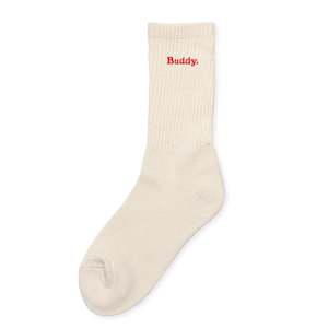 HEMP CREW SOCKS - NATURAL W/ LOGO