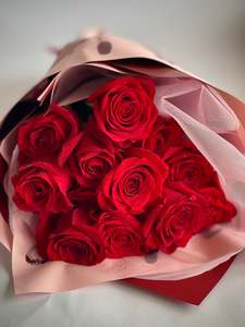All Flowers: 12 Red Roses Bouquet | Romantic Flower Delivery Upper Hutt Wellington