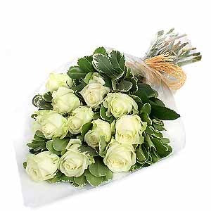 White Rose Bouquet | 12 Fresh White Roses Upper Hutt Wellington