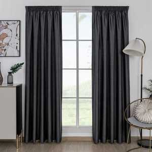 Thermal Curtains: Peace Charcoal - Thermal Backed Curtains