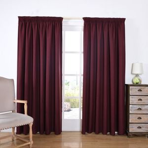 Thermal Curtains: Franklin Burgundy - Thermal Selflined Curtains