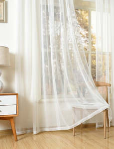 Sheer Curtains: Andrea White - Readymade Sheer Curtains