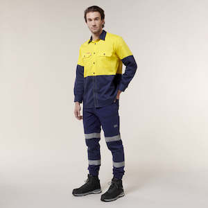 Hi Vis Pants: Hard Yakka Raptor Cuff Pant With Tape (Y02586)