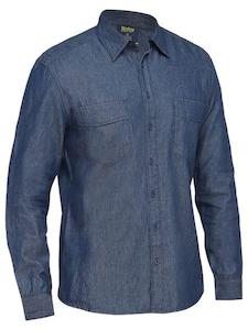 Work Shirts: Bisley Mens Long Sleeve Denim Work Shirt (BS6602)