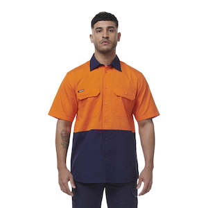 Hi Vis Shirts: King Gee Workcool Vented Spliced Short Sleeve Shirt (K54008)