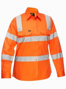 Hi Vis Shirts: Bisley Women's Taped Biomotion Cool Lightweight Hi Vis Shirt (BL6016T)