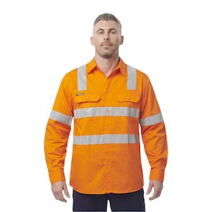 Hi Vis Shirts: King Gee Workcool Vented X Back Shirt Long Sleeve (K54917)