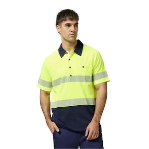 Hi Vis Polos: Hard Yakka Core Hi-vis 2 Tone Taped Vented Short Sleeve Polo (Y11383)