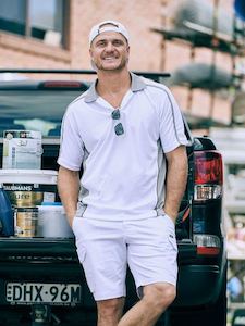 Work Polos: Bisley Painter'S Contrast Polo Shirt - Short Sleeve (BK1423)