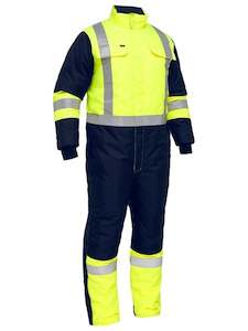 Hi Vis Coverall: Bisley X taped two tone hi vis freezer coverall (BC6453T)