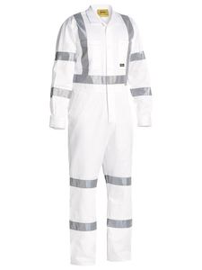 Hi Vis Coverall: Bisley Taped Night Cotton Drill Coverall (BC6806T)