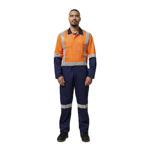 Hi Vis Coverall: Hard Yakka Hi-Vis 2Tone Taped Cotton Drill Coverall (Y00262)