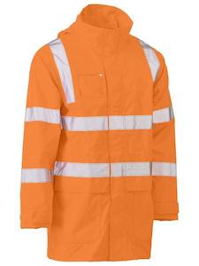 Hi Vis Jackets: Bisley Taped Hi Vis Rail Wet Weather Jacket (BJ6964T)