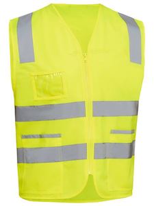 Hi Vis Vests: Bisley Taped Hi Vis Safety Zip Vest( BV0341T)