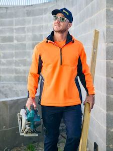 Hi Vis Fleece: Bisley Hi Vis Liquid Repellent Fleece Hoodie (BK6571)