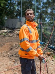Hi Vis Fleece: Bisley X Taped Hi Vis 1/4 Zip Pullover (BK6814XT)